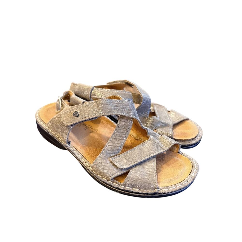 Finn Comfort 39 Gomera Soft Leather Sandals $310 Comfort Ortho Walking Shoes Mud